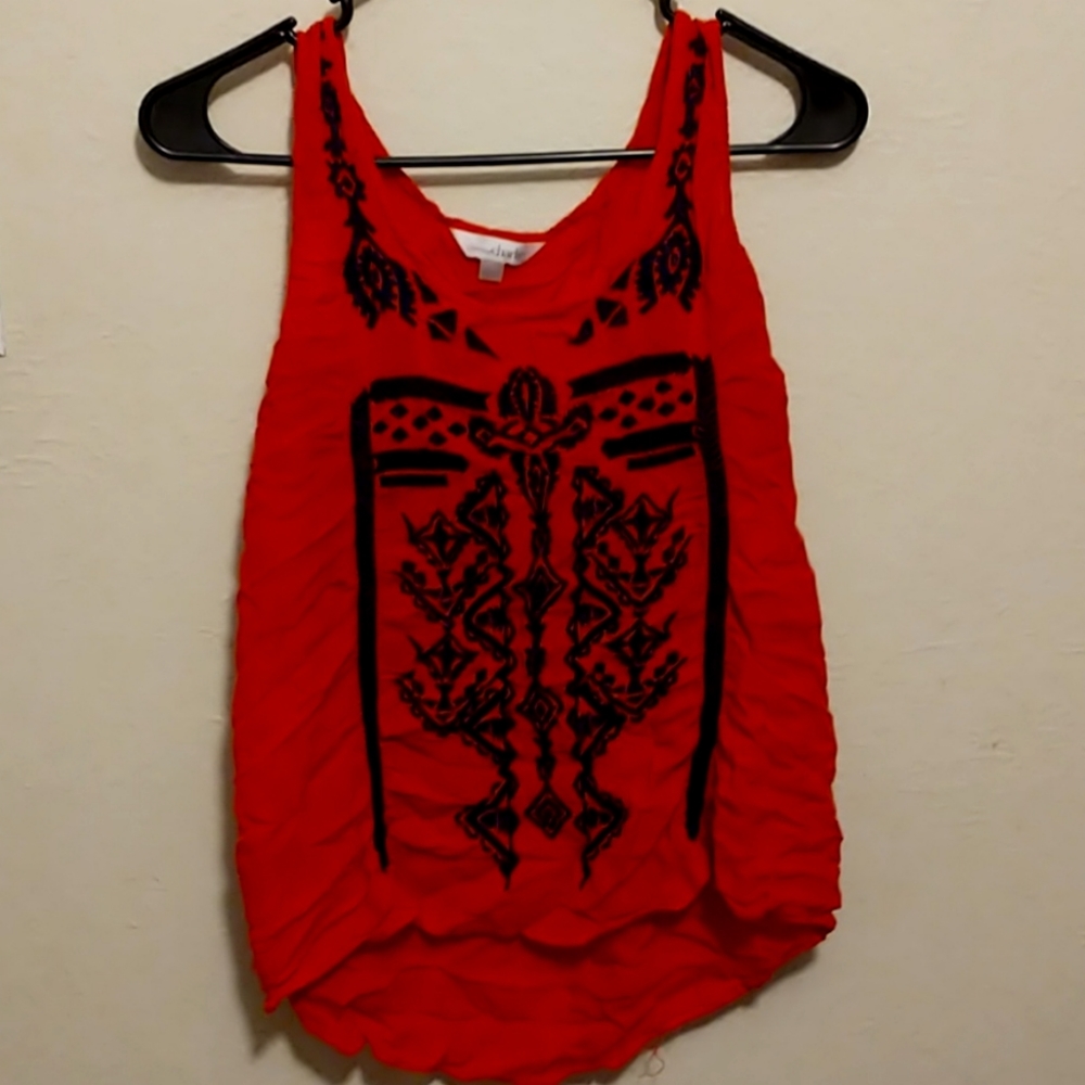 Red Charming Charlie Bohemian Tank Top